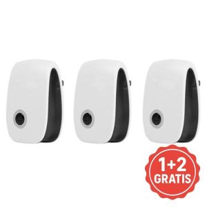 Répulsif antiparasitaire à ultrasons - 100m², 22-65 KHz, sans danger pour les animaux domestiques | BUGBUSTER 2+1 GRATUIT